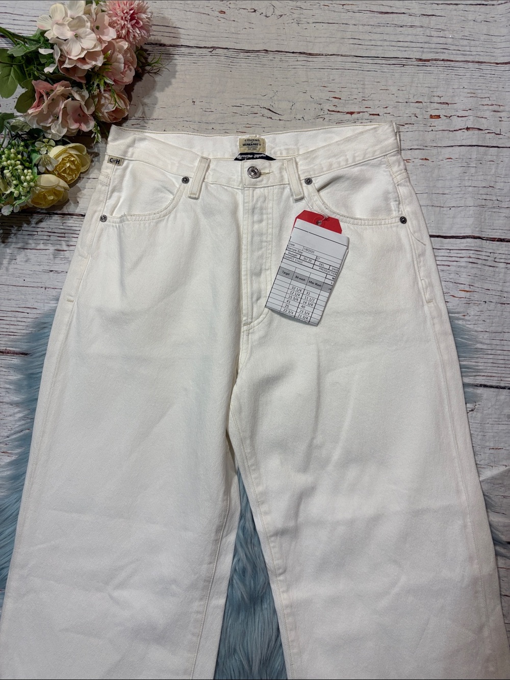 NWOT Citizens of Humanity Annina 30": Soft White Trouser Straight Leg Jeans - Picture 4 of 10